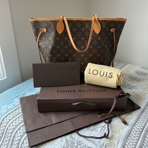 Authentic Louis Vuitton Neverfull MM Purse Shoulder Handbag Bag